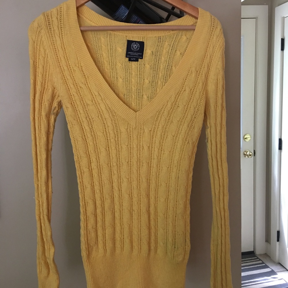 Yellow vneck sweater